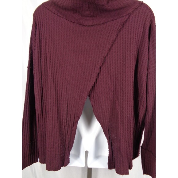 Free People Juicy Oversize Split Back Slub Top Medium Date Night Cowl Neck New - Picture 4 of 9